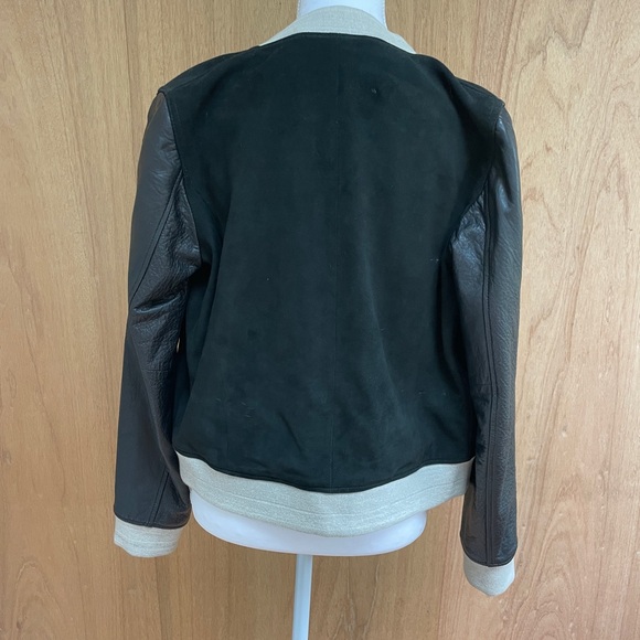 Doma Black suede and leather Bomber Jacket - Picture 3 of 8